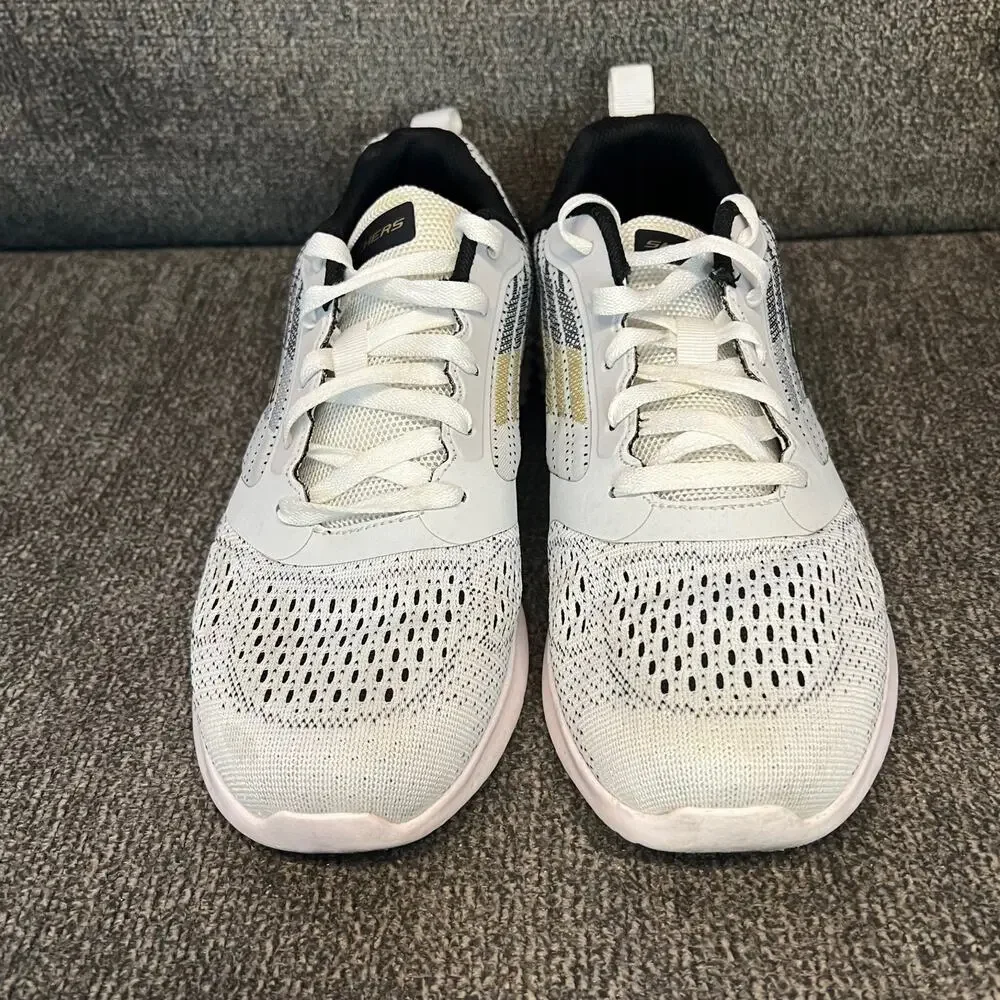 Skechers Bounder Verkona Running Shoes Mens Sz 9 White Athletic Sneakers Comfort